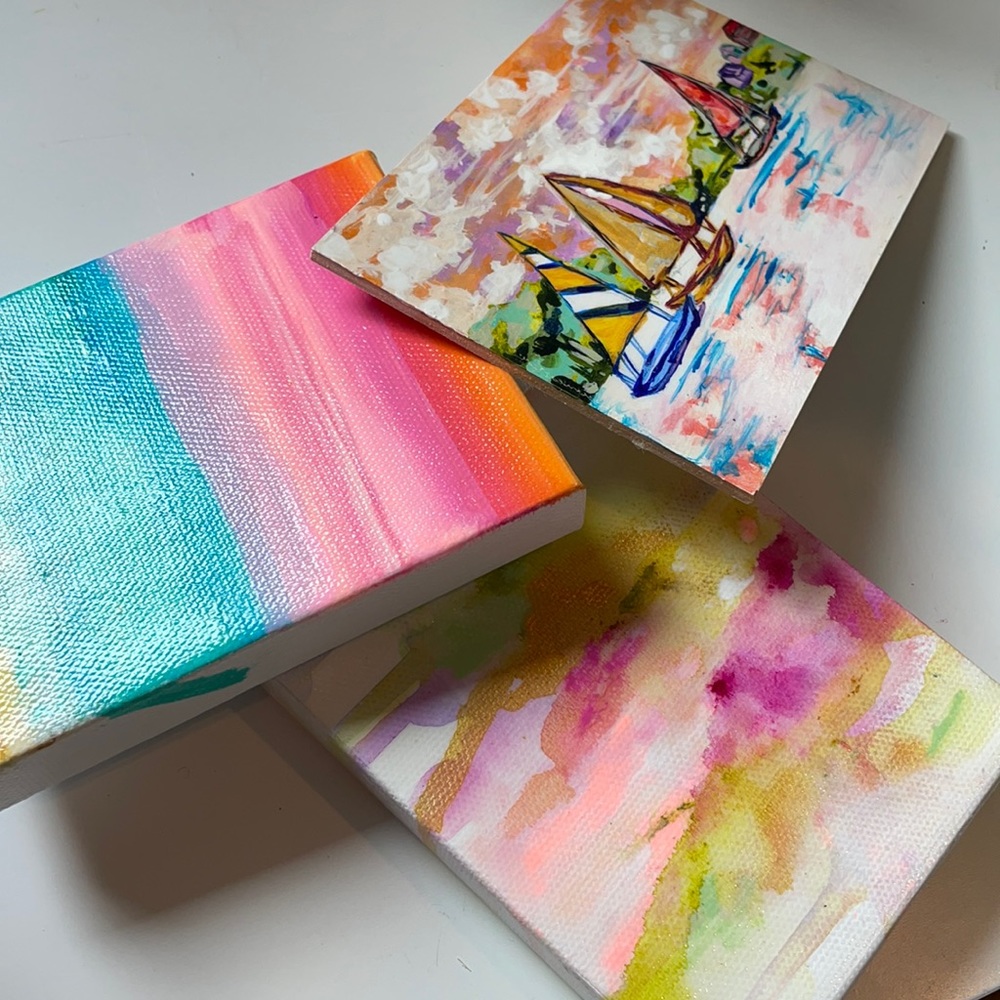 Original Art - Acrylic Painting on wrapped canvas - Beach Sunset